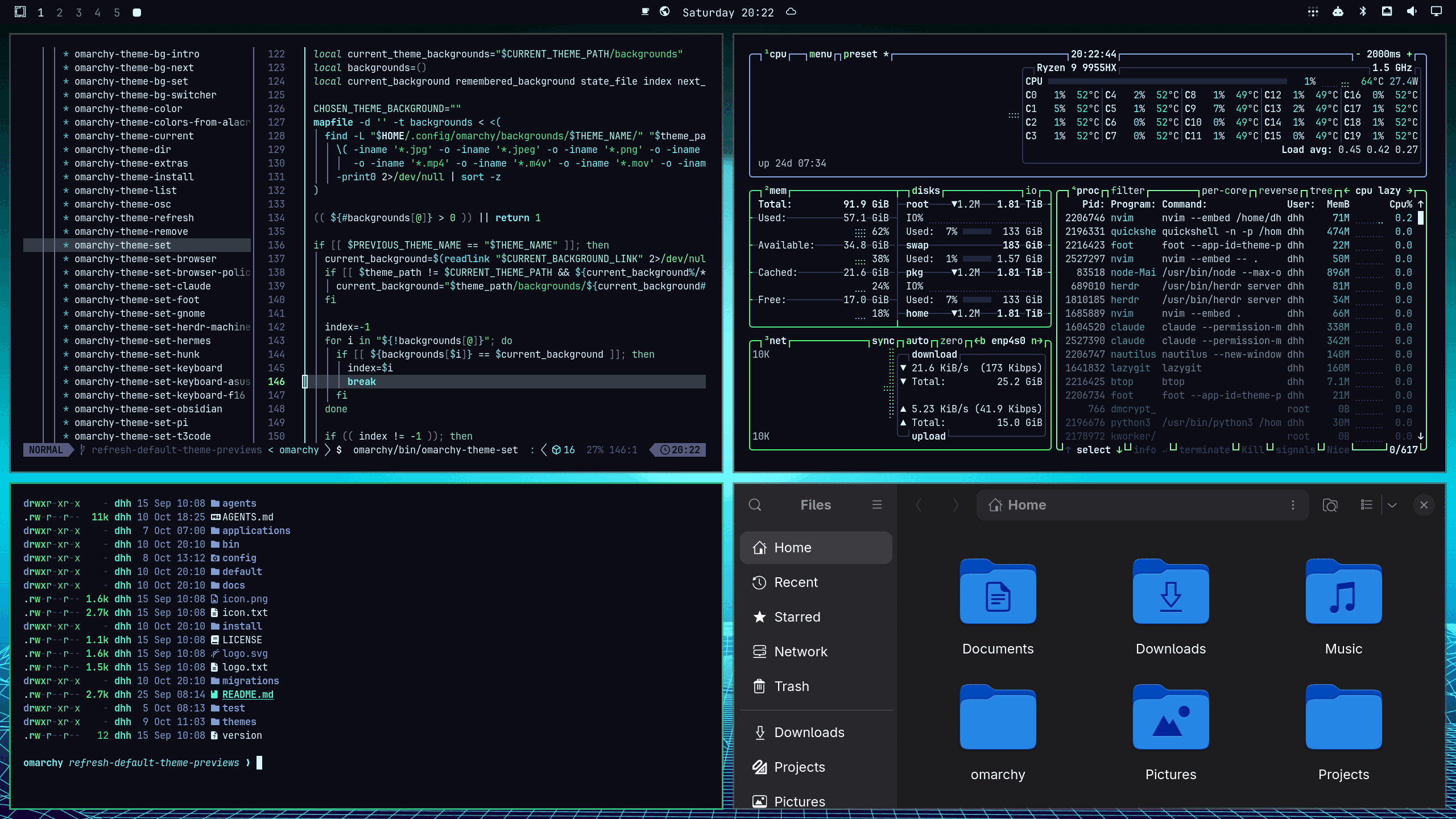 Hackerman preview from omacom/omarchy