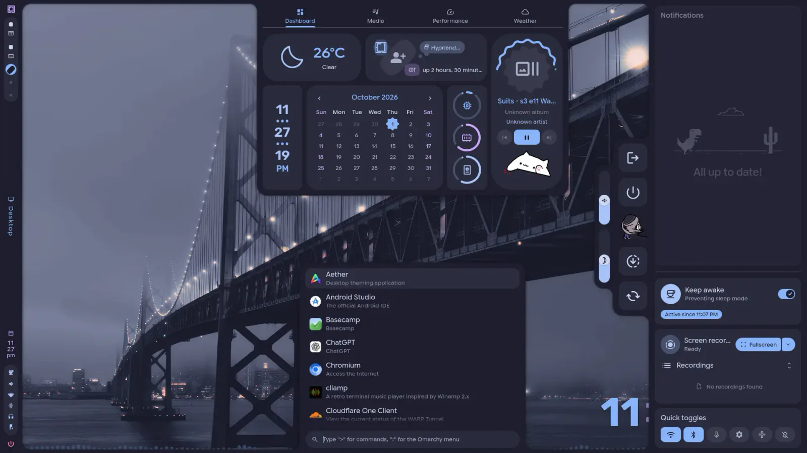 Omacale preview from the Omarchy plugin marketplace catalog